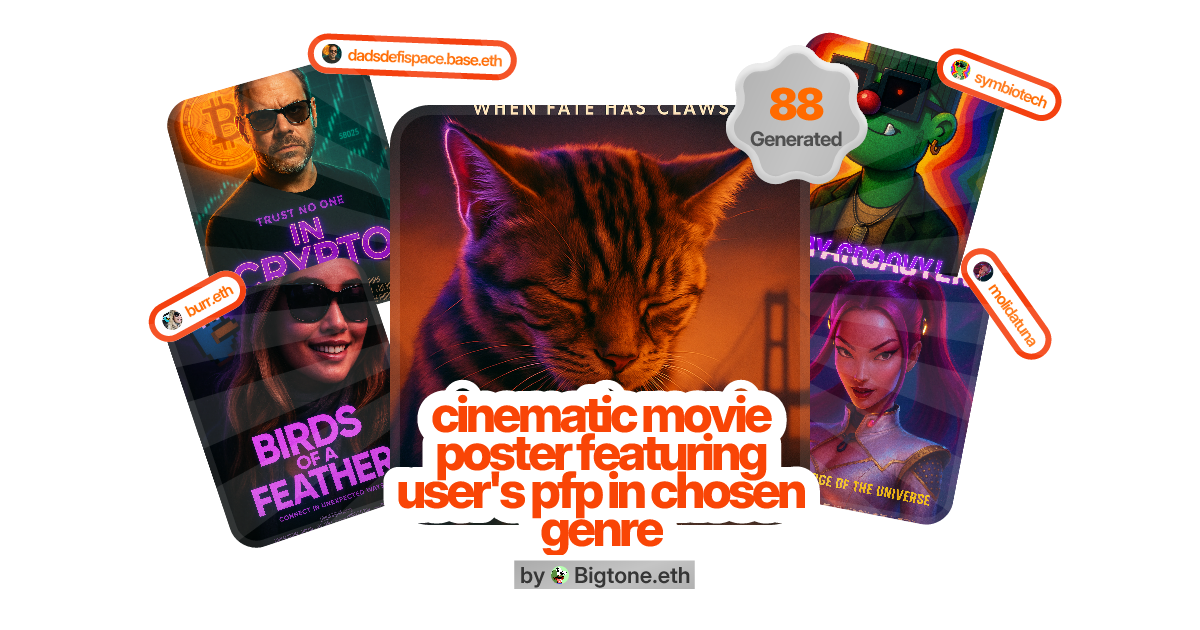 Cinematic Movie Poster Featuring User’s PFP in Chosen Genre - Emerge Mini App